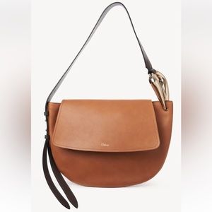 Rare Chloe Kiss two-toned brown leather hobo bag